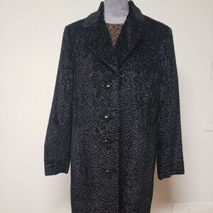 NWT- Worthington Rich Black Curly Faux Fur Trench